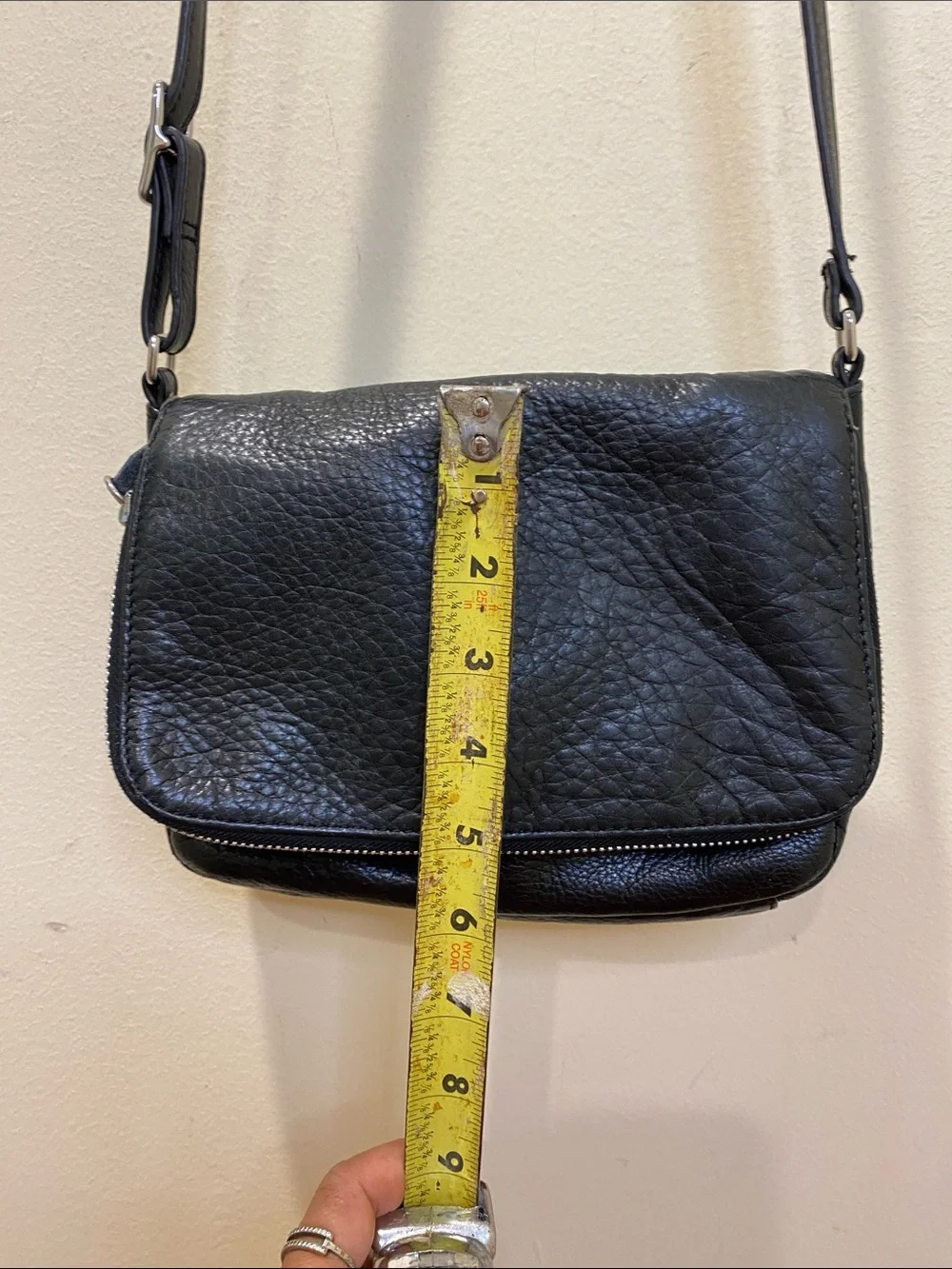 MARGOT Black Pebblet Leather Crossbody Bag - Classic Women's Shoulder Bag